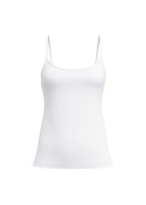 Calida, Damen, Spaghettitop &raquo;Essential Cotton&laquo; tiefer Ausschnitt, Single Jersey Qualit&auml;t, schmale Tr&auml;ger, weich, weiss, S (40/42), Damen-Spaghetti-Top