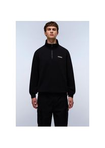 Napapijri, Herren, Sweatshirt &raquo;SMALL BOX&laquo;, Stehkragen mit Rei&szlig;verschluss, BLACK BEAUTY, XXL, BLACK BEAUTY, Troyersweatshirt von Napaijiri