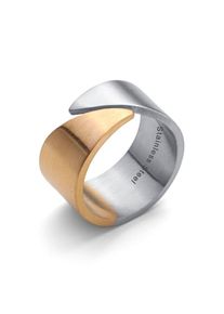 Kingka, Damen, Fingerring &raquo;PASSION&laquo;, edelstahlfarben-gelbgoldfarben, edelstahlfarben-gelbgoldfarben, Harmonisch gestalteter Fingerschmuck im 