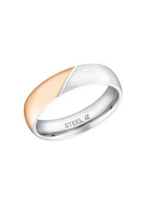 Amor, Damen, Fingerring &raquo;Klassisch&laquo; Made in Germany, edelstahlfarben-gelbgoldfarben, 62, Dezenter Damen Ring in matter und gl&auml;nzender Ausf&uuml;hrung mit 