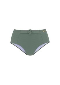Sunseeker, Damen, Highwaist-Bikini-Hose &raquo;Loretta&laquo; mit Zierg&uuml;rtel, oliv, 34 - N-Gr, Strukturware in trendigen Farben
