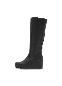 Gabor, Damen, Stiefel , Keilabsatz, Langschaftstiefel mit zwei Rei&szlig;verschl&uuml;ssen, schwarz, 35, schwarz, Stiefel mit variablem Rei&szlig;verschluss hinten f&uuml;r