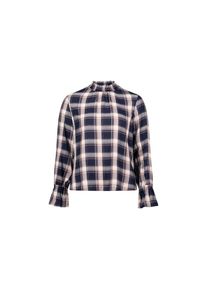 Zero, Damen, Klassische Bluse &raquo;Bluse mit R&uuml;schen&laquo;, Dark BlueBeige, 44, Passform: Figurbetont