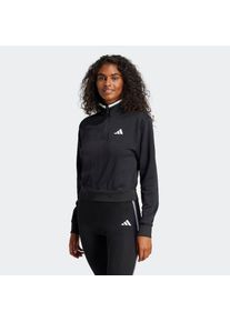 adidas Sportswear, Damen, Sweatshirt &raquo;W CB 14ZIP&laquo;, Black, XXL, Black, Diese bequeme, k&uuml;rzer geschnittene Jacke ist teilweise aus einem Mix aus 