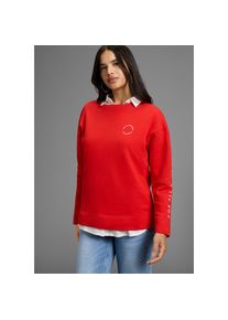FAYN SPORTS, Damen, Sweater, Weite Oversize‐Passform mit Logo‐Print auf Brust und &Auml;rmel, rot, 44/46, rot, Sweater von FAYN SPORTS