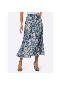 CR&Eacute;ATION L creation L, Damen, Plisseerock, champagner-royalblau-bedruckt, 48, champagner-royalblau-bedruckt, herrlich pflegeleicht