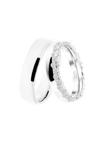DOOSTI, Damen, Trauring &raquo;Schmuck Geschenk Silber 925 Trauring Ehering Partnerring LIEBE&laquo; wahlweise mit oder ohne Zirkonia, silberfarben, 62, Trauring,