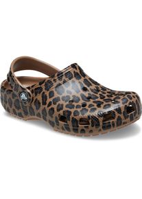 Crocs, Damen, Clog &raquo;Classic Animal Clog&laquo; Sommerschuh, Strandschuh, Sandale mit schwenkbarem Fersenriemen, braun Leopard, 30, braun Leopard, Modischer 