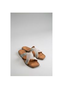 Aniston SHOES, Damen, Pantolette , Flat, Sommerschuh, Strandschuh, Glitzersteine - NEUE KOLLEKTION, naturfarben, 36, naturfarben, Sommerliche 