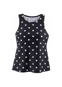 Lascana, Damen, Bade-Shirt mit integrierten Softcups, schwarz-wei&szlig;, 40/42 - N-Gr, Modischer P&uuml;nktchen-Druck