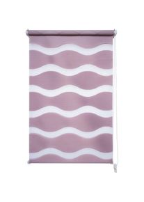 Liedeco, Doppelrollo &raquo;Wave&laquo; Lichtschutz ohne Bohren freih&auml;ngend Klemmfix-DUO-Rollo, Doppelrollo "Wave", altrosa, Metall, Polyester, 150 cm, altrosa