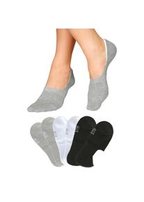 H.I.S. H.I.S, Damen, F&uuml;&szlig;linge Packung, 6 Stk. tlg. mit softem Frottee, 2x schwarz, 2x weiss, 2x grau-melange, 35-38, 2x schwarz, 2x weiss, 2x grau-melange, 
