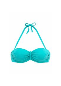 Buffalo, Damen, B&uuml;gel-Bandeau-Bikini-Top &raquo;Happy&laquo; mit geflochtenem Detail, t&uuml;rkis, 34 - Cup C, Geflochtenes Band zwischen den Cups