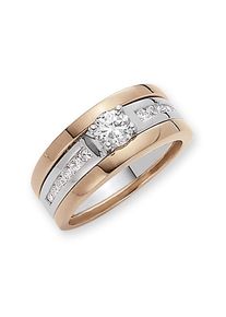 Firetti, Damen, Ring-Set &raquo;Multipack Schmuck Geschenk Silber 925 Fingerringe&laquo; mit Zirkonia (synth.), silberfarben-ros&eacute;goldfarben-kristallwei&szlig;, 16, 
