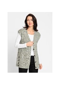 Inspirationen, Damen, Strickweste, oliv-meliert, 42, oliv-meliert, pflegeleicht