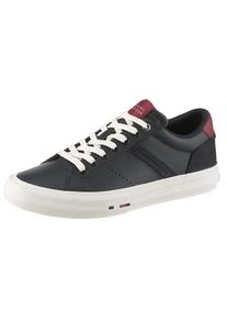 Tommy Hilfiger, Herren, Sneaker &raquo;TH HI VULC LTH STREET&laquo; , Freizeitschuh, Halbschuh, Schn&uuml;rer mit weich gepolstertem Schaftrand, dunkelblau-bordeaux, 