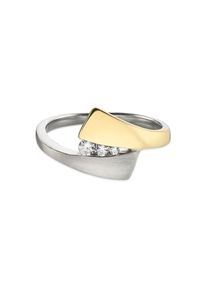 Bruno Banani, Damen, Fingerring &raquo;Schmuck Geschenk Silber 925 Damenring&laquo; mit Zirkonia (synth.), silberfarben-gelbgoldfarben-kristallwei&szlig;, 59, 