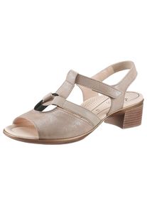 Ara, Damen, Sandalette &raquo;LUGANO&laquo; , Sommerschuh, Sandale, Blockabsatz, mit Gummizug und Klettverschluss, sand, 3,5 (36), Mit modischer 