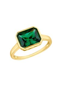 s.Oliver, Damen, Fingerring &raquo;Solit&auml;r-Optik&laquo; mit Zirkonia (synth.), gelbgoldfarben-gr&uuml;n, 58, Ring f&uuml;r Damen in Solit&auml;r-Optik von s.Oliver