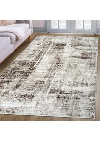 my home, Teppich &raquo;Salsa&laquo; rechteckig 9 mm H&ouml;he mit besonders weichem Flor, Kurzflor, im Vintage-Look, dichte Qualit&auml;t, braun, Kunstfaser, B : 80 cm 1 