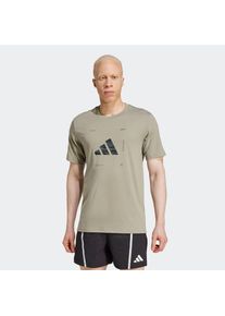adidas Performance, Herren, T-Shirt &raquo;M BOX LOGO G T&laquo; Trainingsshirt mit CLIMACOOL, Logo mit Camoprint, Silver Pebble, S, Silver Pebble, Dieses 