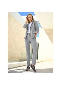 Heine, Damen, Hosenanzug, grau-ecru-gestreift, Normalgr&ouml;&szlig;en, 40 - Normalgr&ouml;&szlig;en, grau-ecru-gestreift, klassische Nadelstreifen