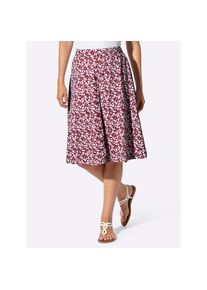 Classic Basics, Damen, Jerseyrock, dunkelrot-wei&szlig;-bedruckt, 46, dunkelrot-wei&szlig;-bedruckt, 100% Baumwolle