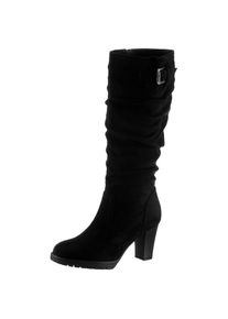 Aniston SHOES, Damen, Stiefel mit Raffungen am slouchy Schaft - NEUE KOLLEKTION, schwarz, 36, schwarz, Eleganter Stiefel aus der neuen ANISTON-