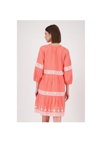 monari, Damen, Blusenkleid &raquo;Kleid Stickerei&laquo; Ohne Tasche mit kontrastfarbener Spitze, coral, 46 - N-Gr, Sommerkleid mit Spitze von monari