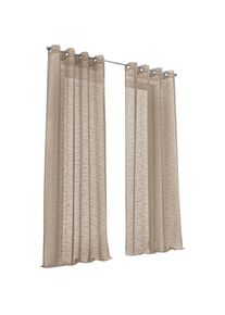 Kutti, Vorhang &raquo;Celtic&laquo; &Ouml;sen 1 Stk. tlg. Gardine halbtransparent, Leinenoptik, Effektgarn, taupe, Polyester, 225 cm
