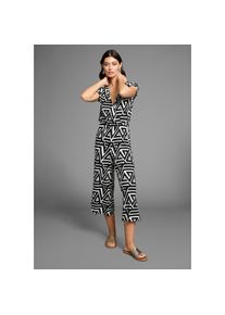 Laura Scott, Damen, Jumpsuit mit V-Ausschnitt, schwarz-gemustert, N-Gr, 46 - N-Gr, schwarz-gemustert, Overall von Laura Scott