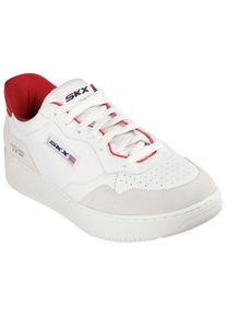 Skechers, Herren, Slip-On Sneaker &raquo;SPORT COURT 2.0-KONOR&laquo; im wertigem Leder-Mix, wei&szlig;-rot, 40, Modischer Skechers Sneaker im angesagten Retro Look