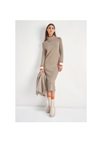 HECHTER PARIS, Damen, Strickkleid Ohne Tasche mit Kontraststreifen, sand melange, 38 - N-Gr, Bequemer Feinstrick mit dehnbarer Struktur f&uuml;r hohen 