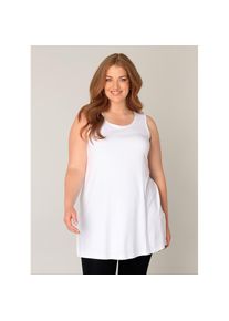 Base Level Curvy, Damen, Longshirt &raquo;ABBIGALE&laquo; &auml;rmellos, seitlich geschlitzt, white, 50, Tr&auml;ger-Tunika von BASE-LEVEL-CURVY