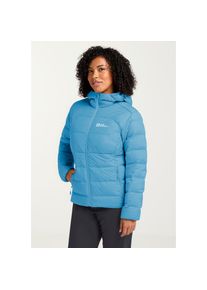 Jack Wolfskin, Damen, Daunenjacke &raquo;ATHER DOWN HOODY W RDS&laquo; mit Kapuze, skyblue, XL (46), Tasche zum Verstauen der Jacke
