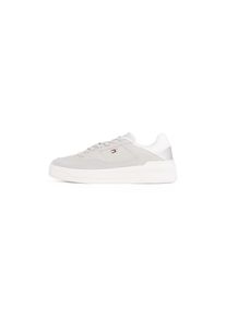 Tommy Hilfiger, Damen, Plateausneaker &raquo;ESSENT BASKET SNEAKER METALLIC&laquo; , Freizeitschuh, Halbschuh, Schn&uuml;rschuh mit seitlicher Logoflagge, hellgrau-