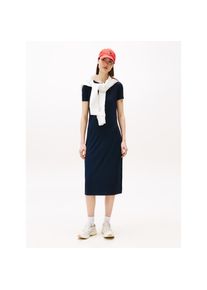 Tommy Jeans, Damen, Jerseykleid &raquo;TJW RIB BODYCON MIDI DRESS&laquo; mit gerippter Struktur, Dark Night Navy, L (40) - N-Gr, Damenkleid von Tommy Jeans