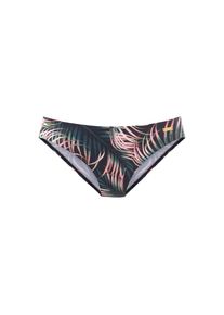 Lascana, Damen, Bikini-Hose &raquo;Reese&laquo; im Palmendesign, schwarz-bedruckt, 44 - N-Gr, Mit tropischem Print