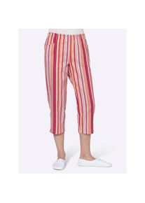Classic Basics, Damen, Caprihose, apricot-rot-gestreift, 42 - Normalgr&ouml;&szlig;en, Capri-Hose mit Taschen