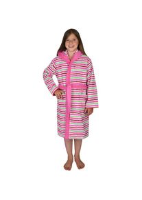 W&ouml;rner W&ouml;rner, Herren, Kinderbademantel &raquo;Ringel&laquo; Streifenmuster, mit Taschen, maschinenwaschbar, trocknergeeignet, orchidee, 164 L&auml;nge: 95 cm, flauschige 