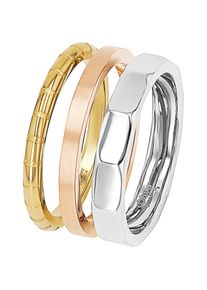 s.Oliver, Damen, Ring-Set &raquo;2038890/-91/-92/-93&laquo;, edelstahlfarben-gelbgoldfarben-ros&eacute;goldfarben, 56, Elegantes Damen Ring Set von s.Oliver
