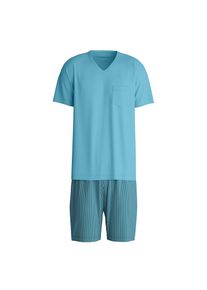 Calida, Damen, Shorty &raquo;Relax Streamline 1&laquo; 2 tlg. weich, Interlock-Qualit&auml;t, kurze &Auml;rmel, retro blue, L (52/54), retro blue, Herren Kurz-Pyjama von 