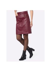 Heine, Damen, A-Linien-Rock, dunkelrot, 50, dunkelrot, matt gl&auml;nzende Beschichtung