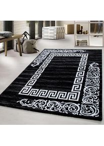 Ayyildiz Teppiche, Teppich &raquo;Miami 6620&laquo; rechteckig 12 mm H&ouml;he L&auml;ufer, Kurzflor, orientalisches ausdrucksstarkes Design, schwarz, Kunstfaser, B : 120 