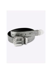 Heine, Damen, Lederg&uuml;rtel, silberfarben, silberfarben, dekorative Schmuckschlie&szlig;e