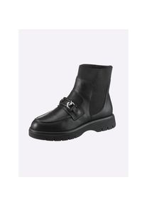 Heine, Damen, Stiefelette, schwarz, 40, aus Rind-Nappaleder