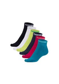 Chiemsee, Damen, Kurzsocken Packung, 6 Stk. tlg. mit eingestricktem Markennamen, 1xpink, 1xschwarz, 1xlimone, 1xwei&szlig;, 1xt&uuml;rkis, 1xnavy, 35-38, 1xpink,