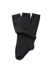 Bench., Damen, Kniestr&uuml;mpfe Packung, 3 Paar tlg. Damenkniestr&uuml;mpfe mit w&auml;rmender Wolle, 3x anthrazit, 35-38, 3x anthrazit, W&auml;rmende Wollkniestr&uuml;mpfe 