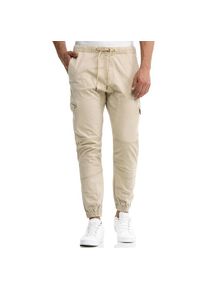 INDICODE, Herren, Cargohose &raquo;INLevi&laquo; mit seitlichen Cargotaschen und elastischen B&uuml;ndchen, Fog, N-Gr, L - N-Gr, Fog, Cargohose von INDICODE