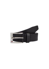 Tommy Hilfiger, Herren, Lederg&uuml;rtel &raquo;New Aly Belt 3, 5 cm breit&laquo; mit quadratischer Logo-Metallschnalle, schwarz, schwarz, Lederg&uuml;rtel